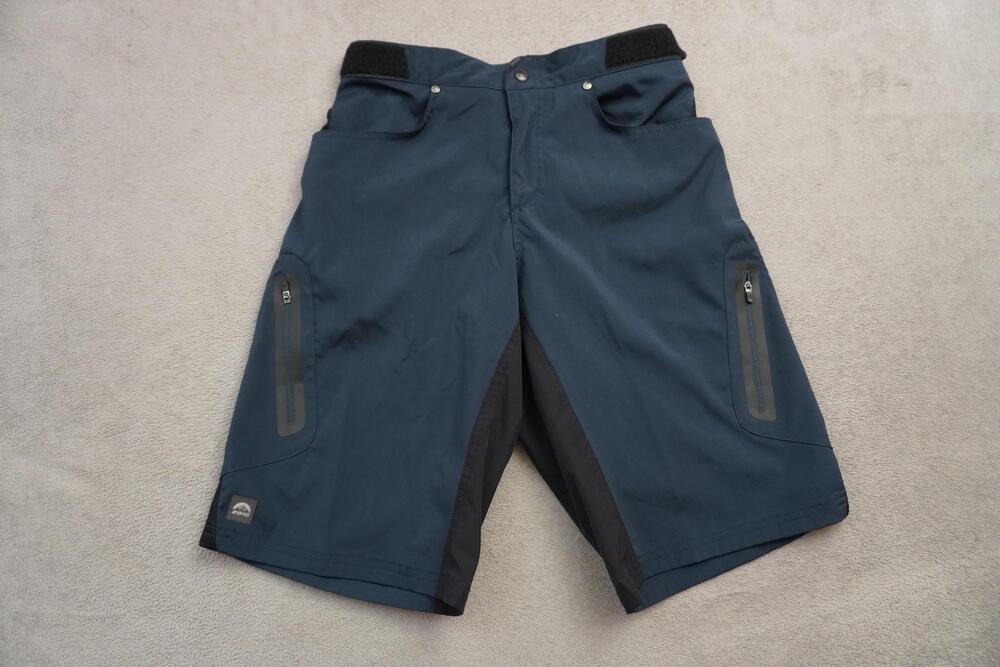 ZOIC Ether Shorts Mens Medium Blue 12" Inseam Mountain Bike Pockets Adjustable